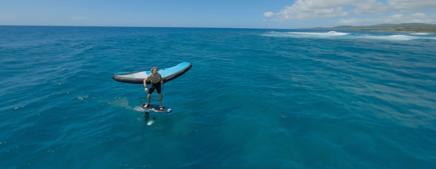 wing foil wave ride poipu one-handed SUP prone downwind hawaii kauai oahu maui lessons Paka'a gear #sharethestoke